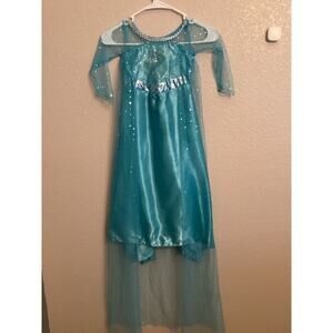 Frozen Queen Elsa Ice Castle Disney Inspired Blue Dress XS 100
